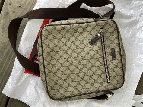 201448 530981 gucci|GUCCI GG Supreme Shoulder Bag PVC Leather Beige 201448 .